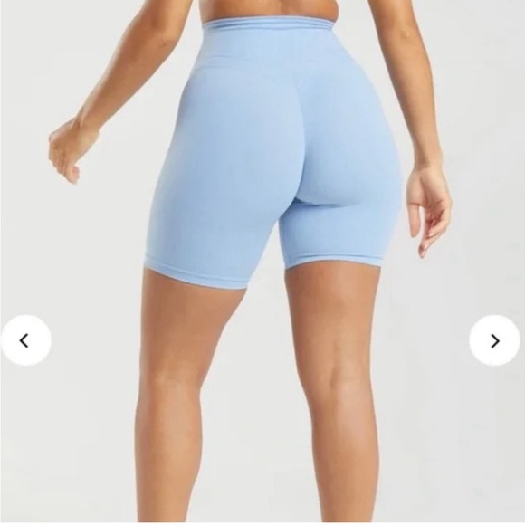Gymshark Light Blue Bike Shorts - Picture 2 of 7
